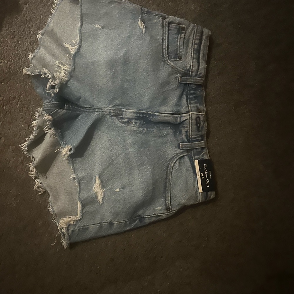 Abercrombie & Fitch Light Blue Distressed Jean Shorts